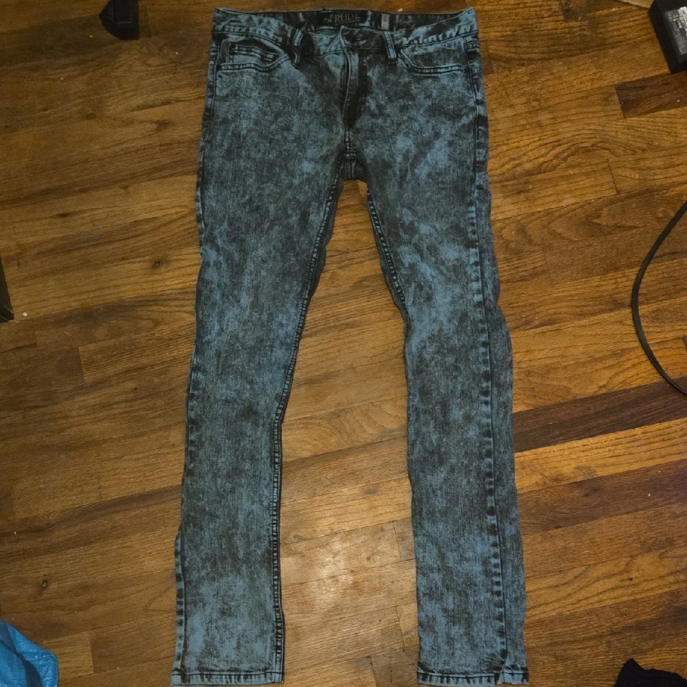 RUDE Black and Gray Skinny Jeans